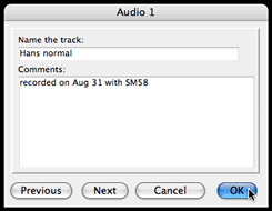track name window